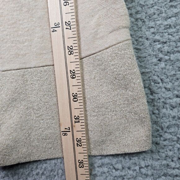 Lilly Pulitzer Gold Metallic Long Cardigan Sweater L V-Neck Logo Button Pocket - Picture 11 of 16